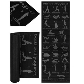 Saltea de Yoga, Fitness, Aerobic, cu Desene Pozitii Yoga, 173 x 51 cm