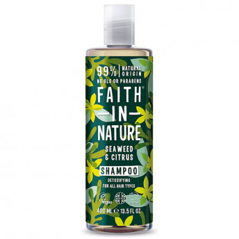 Sampon natural detoxifiant cu Alge Marine si Citrice, pentru toate tipurile de par, Faith in Nature, 400 ml