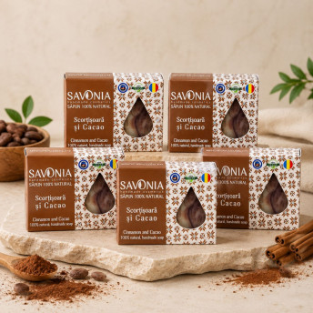 Set 5 buc - Sapun Natural Scortisoara si Cacao, Savonia