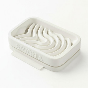 Sapuniera Savonia Realizata la Imprimanta 3D - Valuri, Alb, 12.5 x 9 x 3 cm