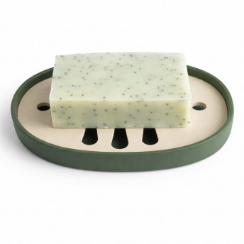 Sapuniera Savonia Echilibru Realizata la Imprimanta 3D – Verde Mat, 12.5 × 8.5 × 2 cm