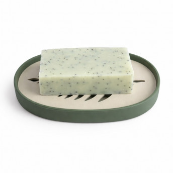 Sapuniera Savonia Feriga Realizata la Imprimanta 3D – Verde Mat, 12.5 × 8.5 × 2 cm