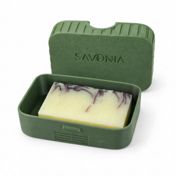 Sapuniera Savonia pentru Voiaj Realizata la Imprimanta 3D – Escapada, Verde Mat, 11.5 × 8 × 4 cm