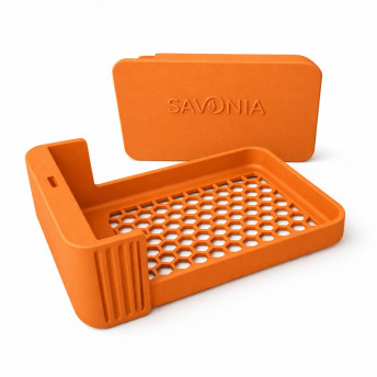 Sapuniera Savonia pentru Voiaj Realizata la Imprimanta 3D – Nomad, Portocaliu Mat, 10.5 × 6.5 × 4 cm
