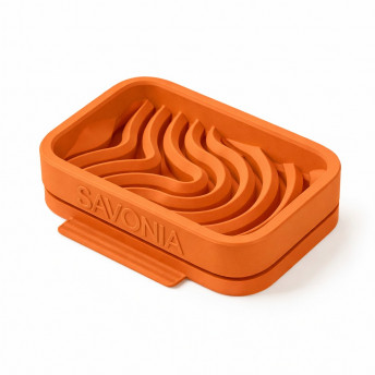 Sapuniera Savonia Realizata la Imprimanta 3D - Valuri, Portocaliu, 12.5 x 9 x 3 cm