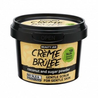 Scrub facial pentru ten sensibil cu cocos si pudra de zahar, CREME Brulee, Beauty Jar, 120 ml