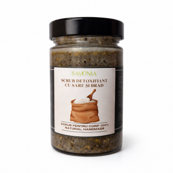 Scrub 100% Natural Detoxifiant cu Sare si Brad, Savonia, 430 gr