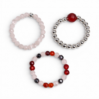 Set 3 Inele cu Pietre Semipretioase Spirit Nymph – Iubire si Flacara