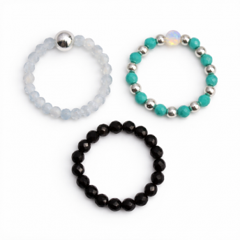 Set 3 Inele cu Pietre Semipretioase Spirit Nymph – Ocean fara Sfarsit