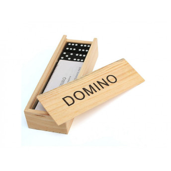 Set domino din lemn – 28 piese, cutie elegantă, 14.5 x 5 x 3 cm