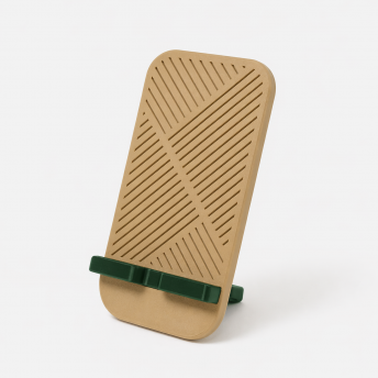 Suport de Telefon Savonia – Model Geometric, imprimat 3D, Bej, 15 × 8 × 7 cm