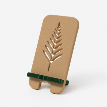 Suport de Telefon Savonia – Model Ramură, imprimat 3D, Bej, 15 × 8 × 7 cm