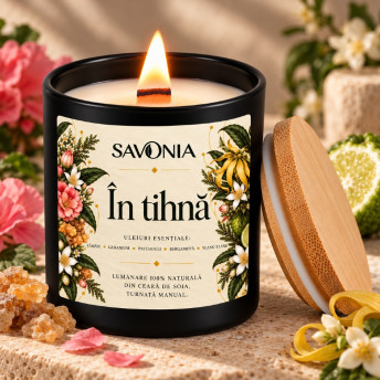 Lumanare 100% Naturala Savonia din Ceara de Soia – In Tihna, 200 ml