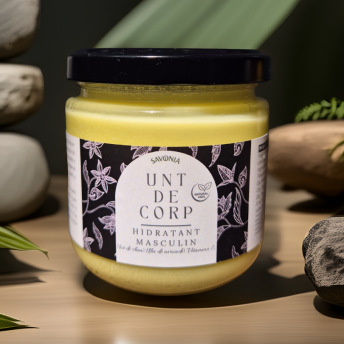 Unt de corp masculin hidratant 100% Natural cu shea, avocado și Vitamina E – Savonia, 160 g