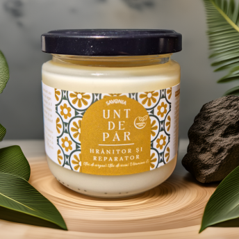 Unt de păr hrănitor și reparator 100% Natural cu argan, ricin și Vitamina E – Savonia, 160 g