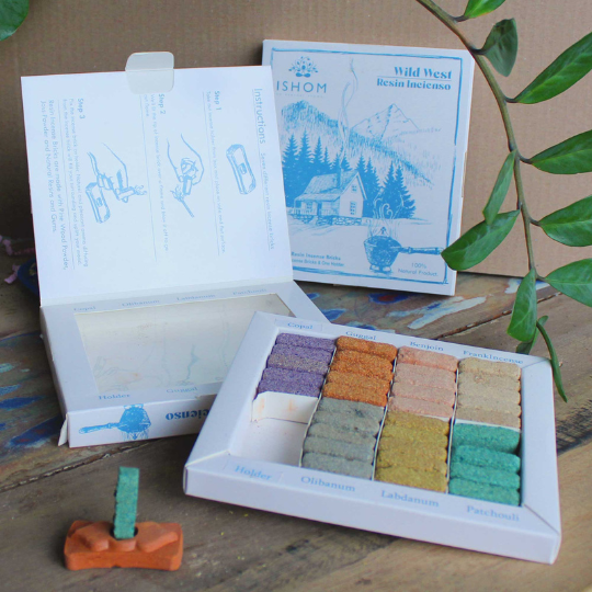 Set cu 70 Cărămizi Parfumate Naturale cu Suport - Arome din Vestul Sălbatic