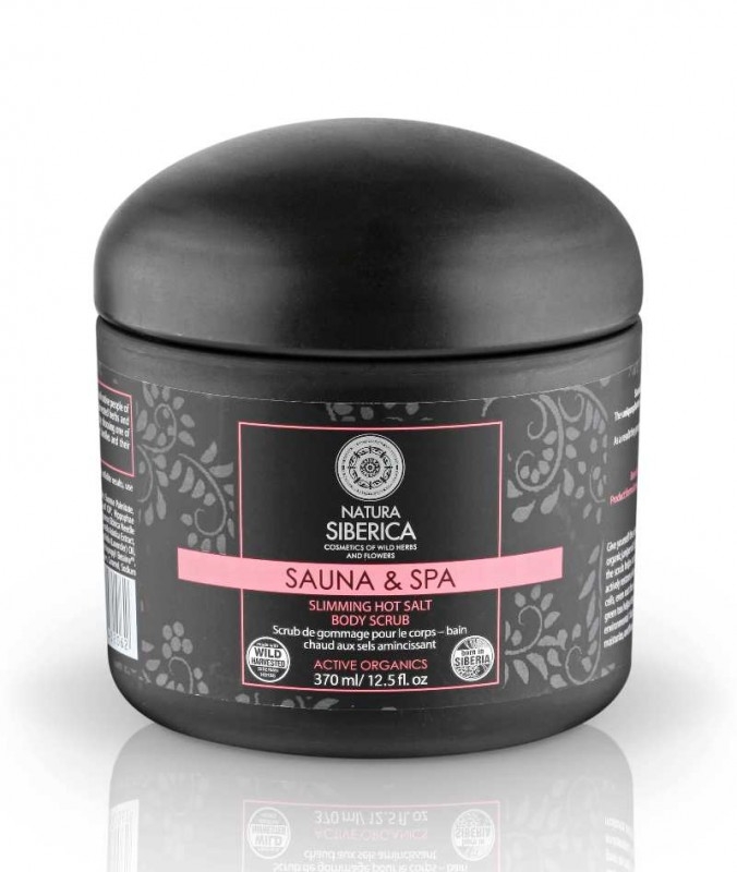 Exfoliant de corp pentru slabire si fermitate Hot Salt, Sauna & Spa 370 ml - Natura Siberica