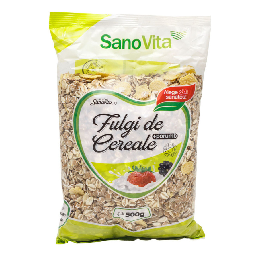 Fulgi de Cereale si Porumb 500g SANOVITA