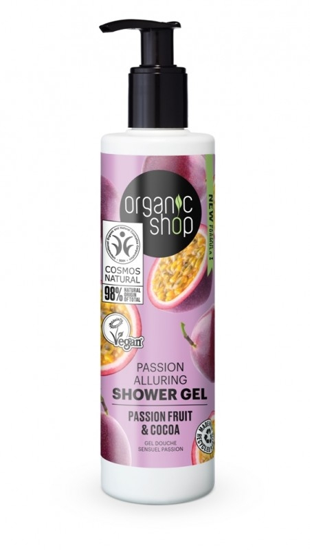 Gel de dus bio cu fructul pasiunii si cacao, Passion fruit & Cocoa - Organic Shop