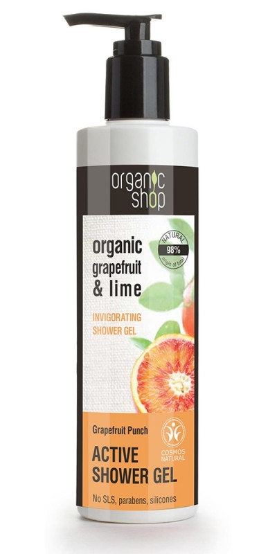 Gel de dus bio revigorant Grapefruit & Lime, 280 ml - Organic Shop