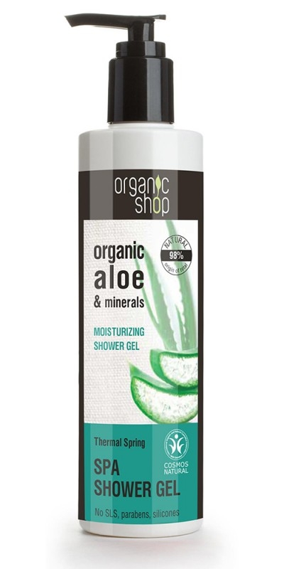 Gel de dus bio cu aloe vera si minerale, Thermal Spring, 280 ml - Organic Shop