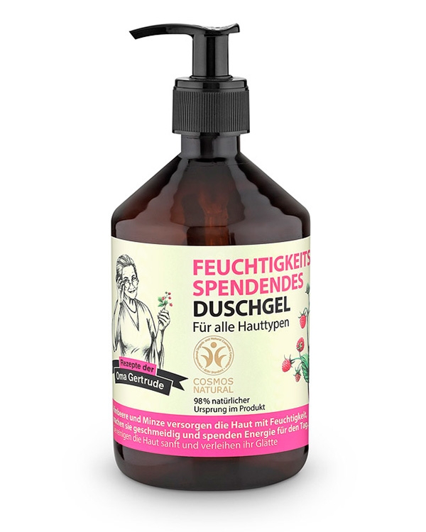 Gel de dus hidratant cu menta si zmeura, 500 ml, Oma Gertrude