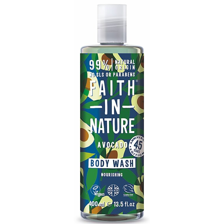 Gel de dus natural, nutritiv, cu avocado, Faith in Nature, 400 ml