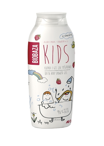 Gel de dus pentru copii cu aroma de smochine si capsuni, 250 ml - BIOBAZA