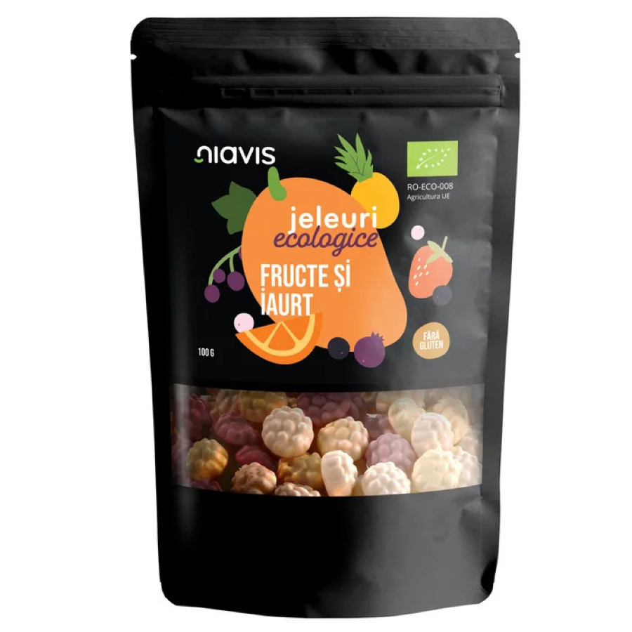 Jeleuri cu Fructe si Iaurt fara Gluten Ecologice/Bio 100g NIAVIS