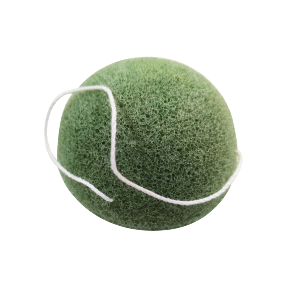Burete natural de konjac, culoare de Aloe Vera, 7.5 cm, Rotund