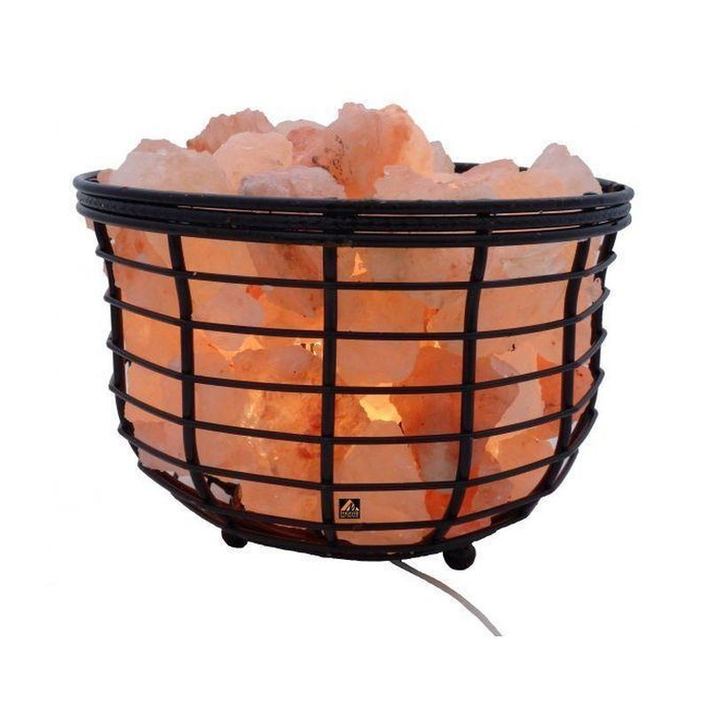 Lampa Cristale din Sare de Himalaya, 4-4.5 kg, Cos Metalic