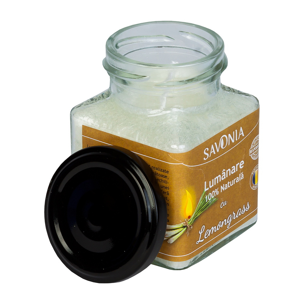 Lemongrass - Lumanare 100% Naturala 200 g, Savonia