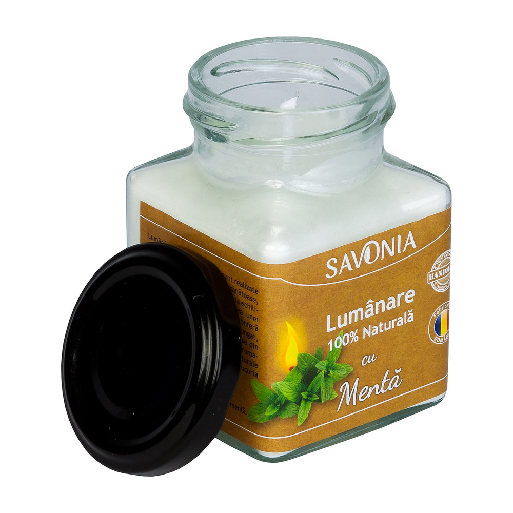 Menta - Lumanare 100% Naturala 200 g, Savonia