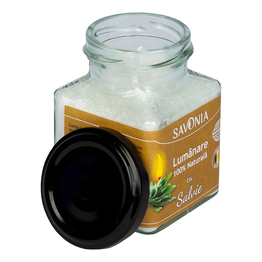 Salvie - Lumanare 100% Naturala 200 g, Savonia