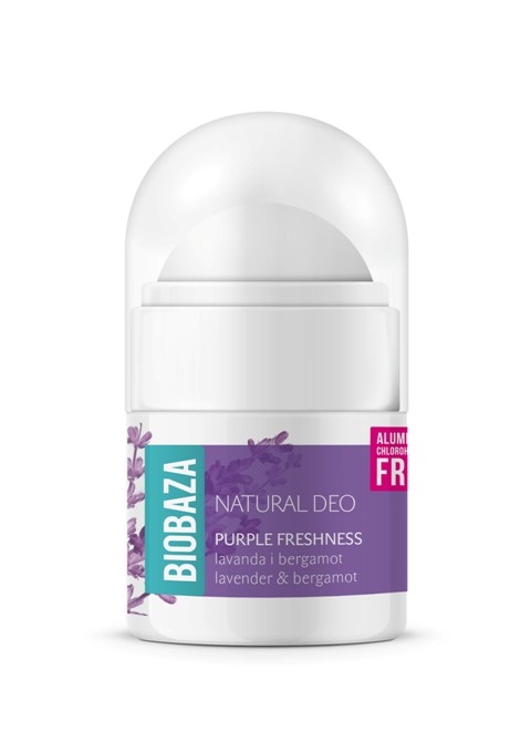 MINI Deodorant natural pentru femei PURPLE FRESHNESS, 20ml - BIOBAZA