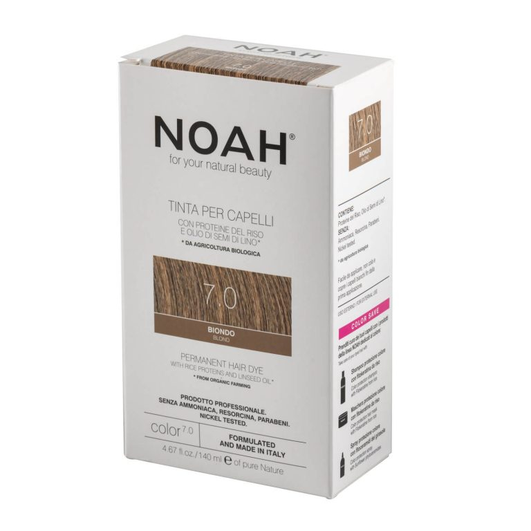 Vopsea de par naturala fara amoniac, Blond, 7.0, Noah, 140 ml