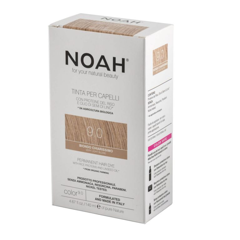 Vopsea de par naturala fara amoniac, Blond foarte deschis, 9.0, Noah, 140 ml