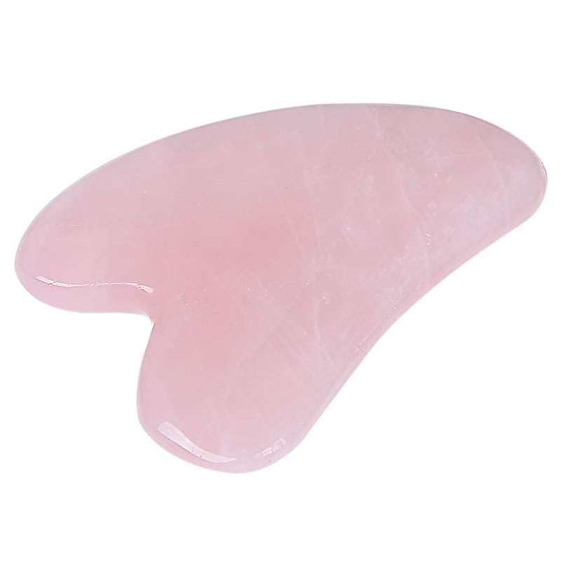 Piatra Gua Sha din Cuart roz, Mici IMPERFECTIUNI, pentru masaj, 8 cm