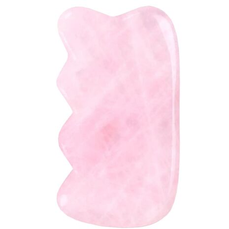 Piatra Gua Sha din Cuart roz pentru masaj, model Pieptene - 9 cm