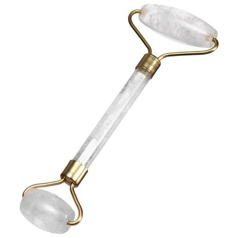 Rola dubla din cristal de stanca pentru masaj, 15 cm