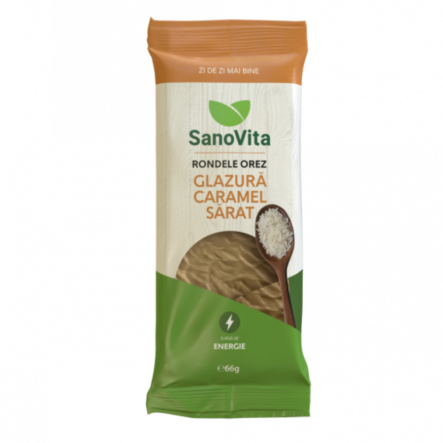 Rondele din Orez cu Glazura de Caramel Sarat 66g SANOVITA