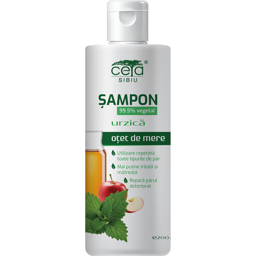 Sampon 99.5% Vegetal cu Urzica si Otet de Mere 200ml CETA SIBIU