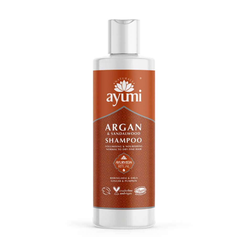 Sampon cu Ulei de Argan & Lemn de Santal pentru parul fragil si subtire, Ayumi, 250 ml