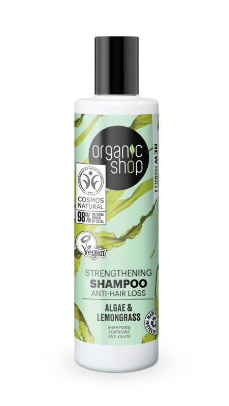 Sampon impotriva caderii parului cu alge Algae & Lemongrass, 280ml - Organic Shop