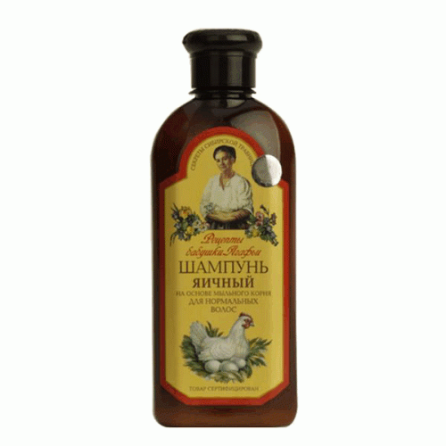 Sampon regenerant pentru par normal cu extract de ou, 350 ml, Bunica Agafia