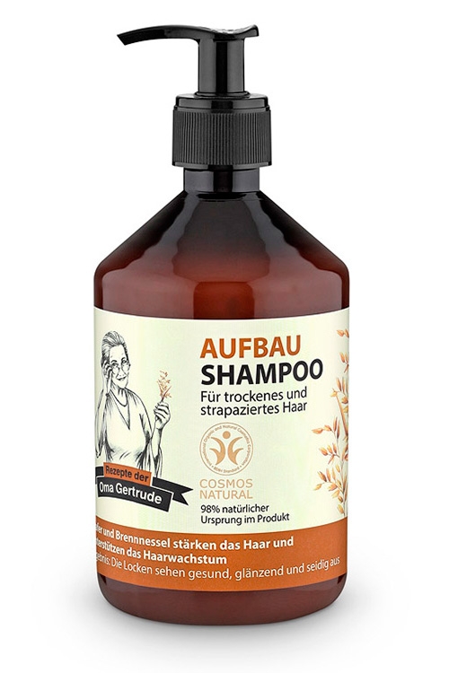Sampon reparator pentru par uscat sau deteriorat, ovaz si urzica, 500 ml - Oma Gertrude