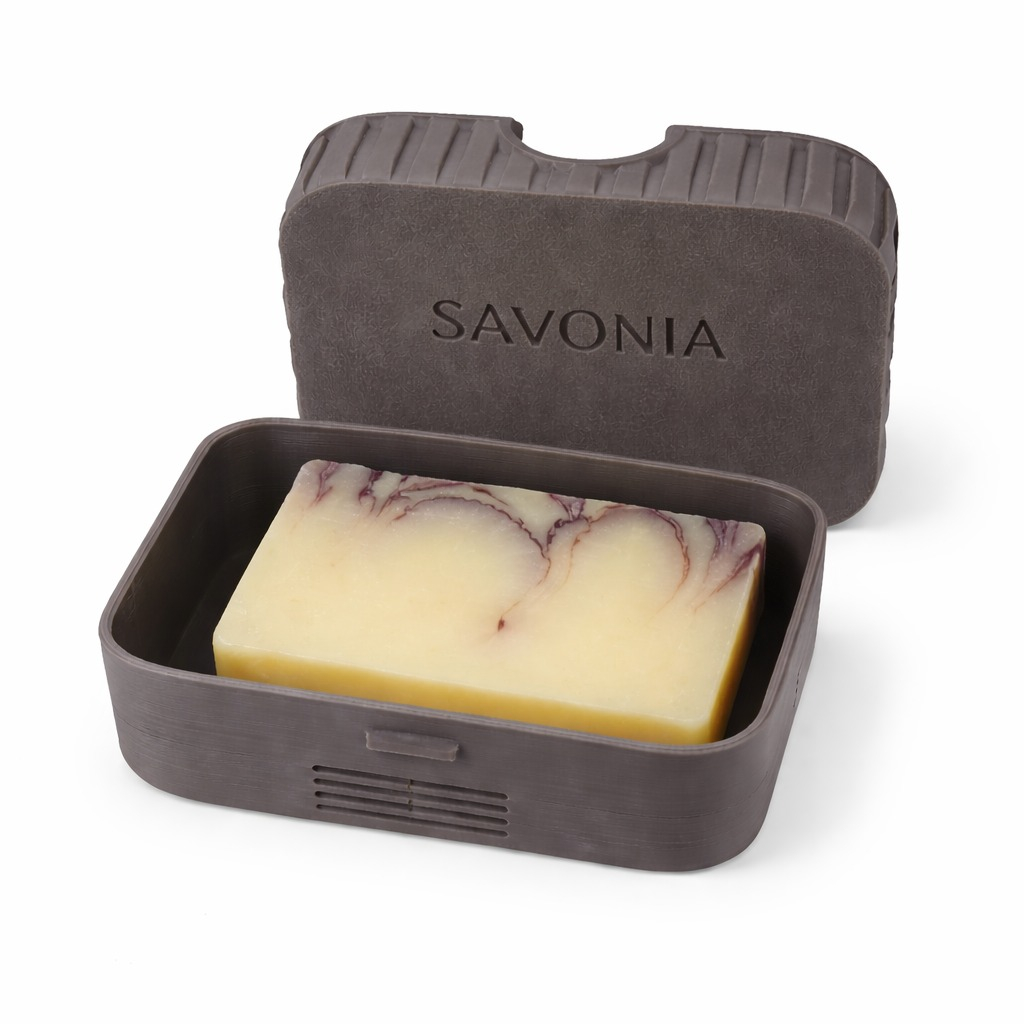 Sapuniera Savonia pentru Voiaj Realizata la Imprimanta 3D – Escapada, Maro Mat, 11.5 × 8 × 4 cm