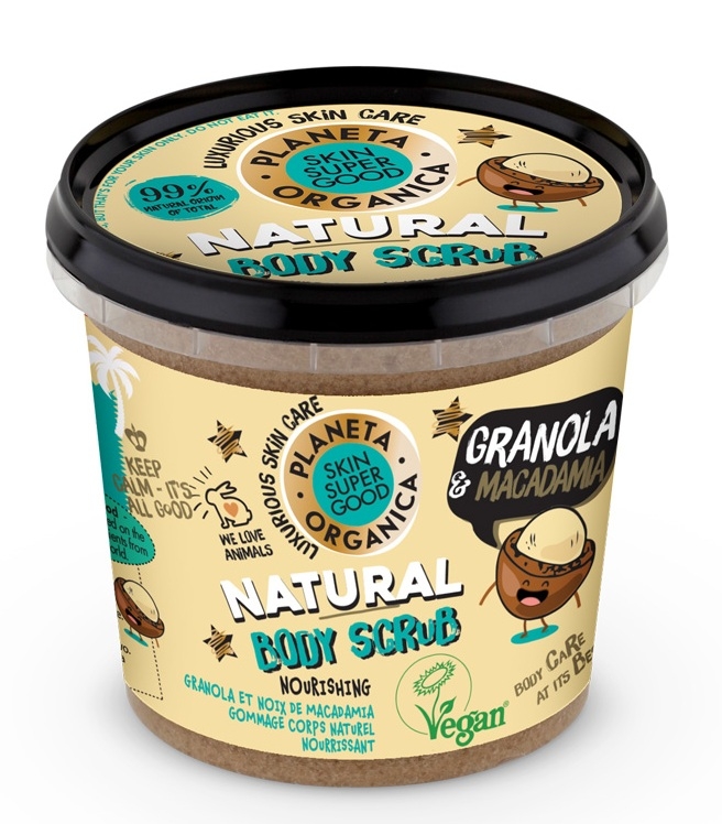 Scrub de corp delicios Skin Supergood Granola & Macadamia, 360ml - Planeta Organica