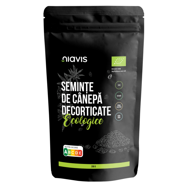 Seminte de Canepa Decorticate fara Gluten Ecologice/Bio 200g NIAVIS