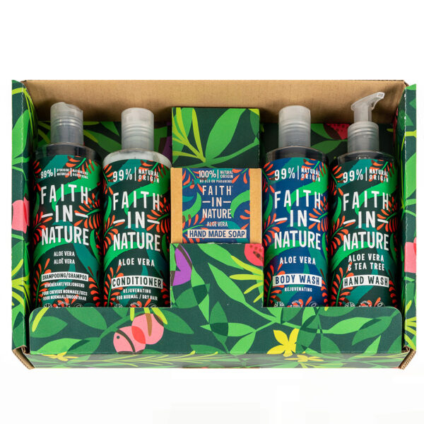 Set 5 bucati ritual de ingrijire Faith in Nature cu Aloe Vera